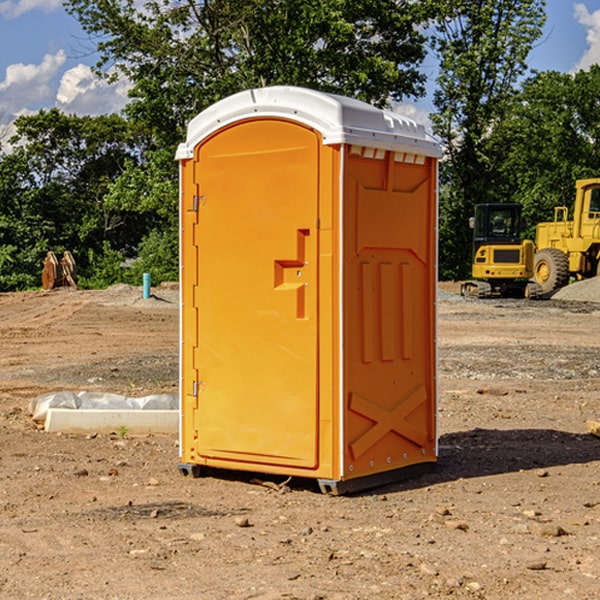 how often are the portable restrooms cleaned and serviced during a rental period in Lynn CO